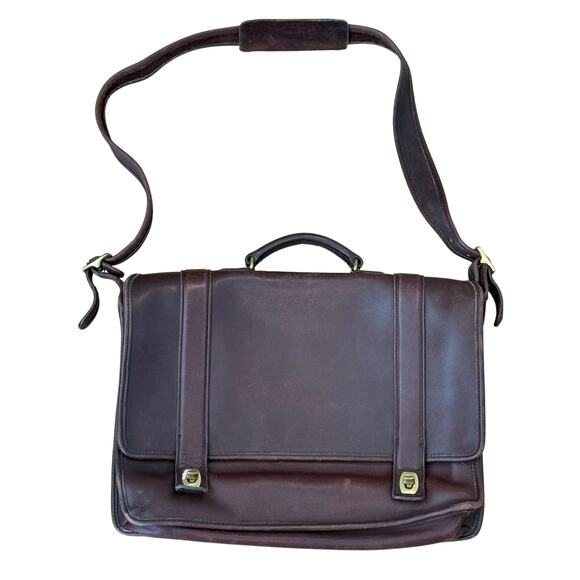 $438 COACH Vintage Briefcase Essex Bag 5274 Mahogany Brown Leather - Picture 6 of 11